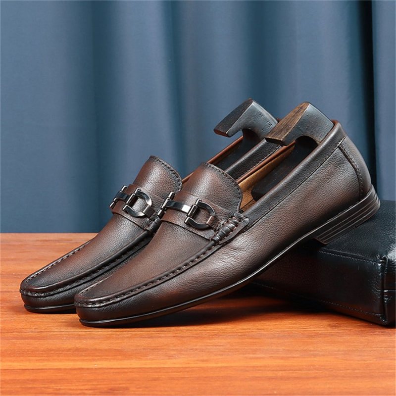 Ανδρικά Loafers Hazel Πολυτέλεια Slip-on Leather - Καφές