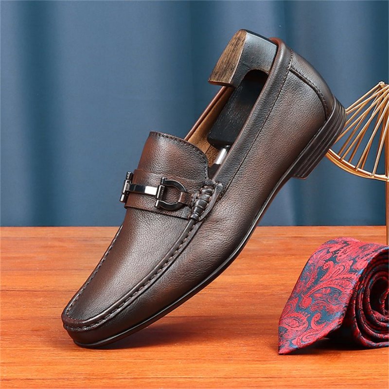 Ανδρικά Loafers Hazel Πολυτέλεια Slip-on Leather - Καφές