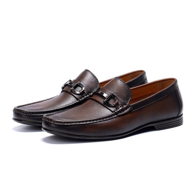 Ανδρικά Loafers Hazel Πολυτέλεια Slip-on Leather - Καφές