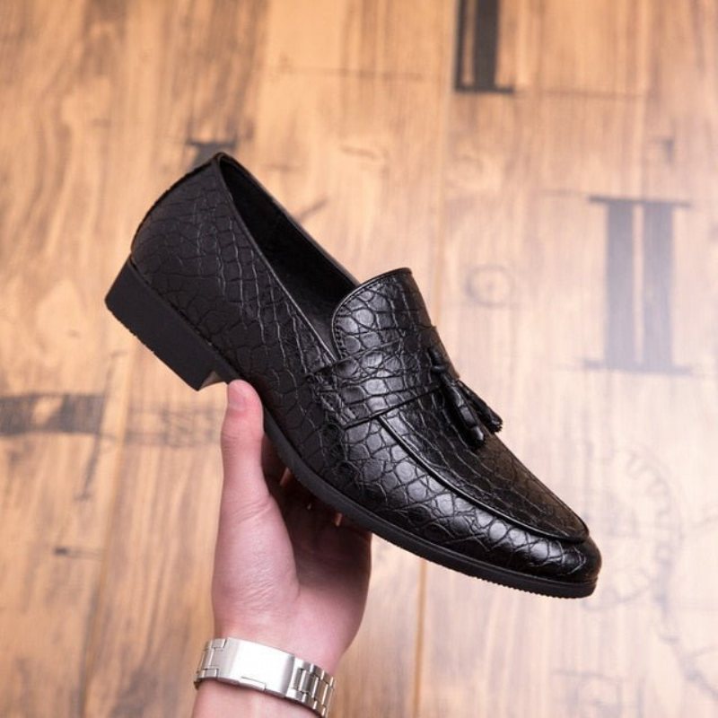 Ανδρικά Loafers Lavish Croctassel Exotic Oxford - Μαύρο