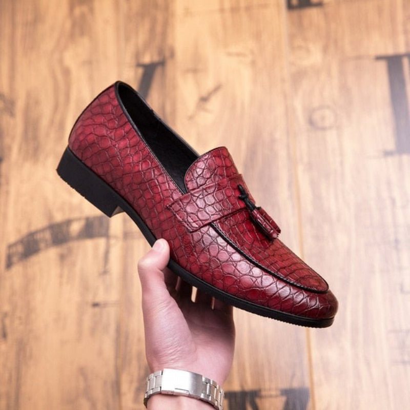 Ανδρικά Loafers Lavish Croctassel Exotic Oxford - Κόκκινο