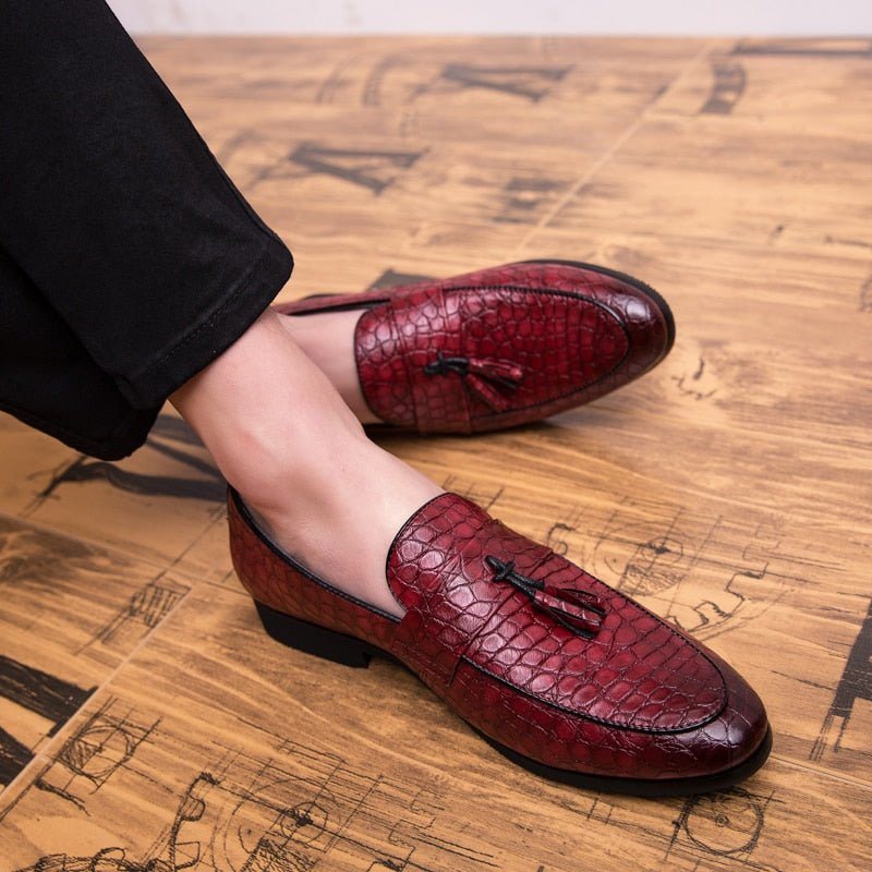 Ανδρικά Loafers Lavish Croctassel Exotic Oxford - Κόκκινο