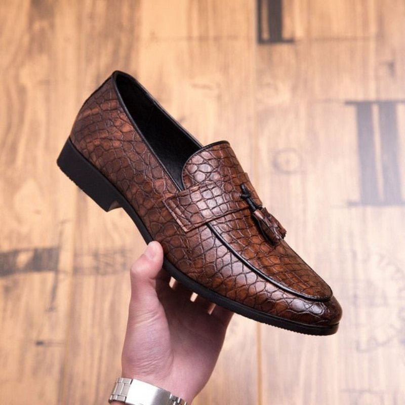 Ανδρικά Loafers Lavish Croctassel Exotic Oxford - Καφέ