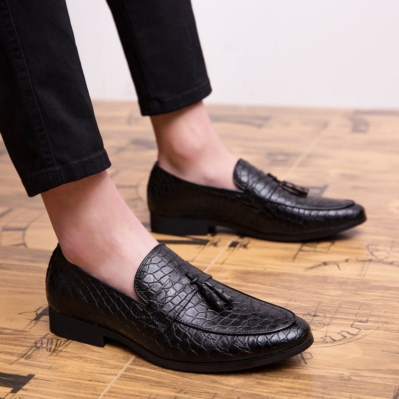 Ανδρικά Loafers Lavish Croctassel Exotic Oxford - Μαύρο