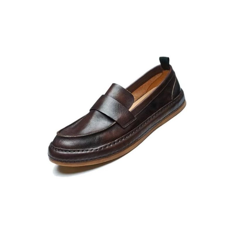 Ανδρικά Loafers Lux Cow Leather Slip-on - Καφές