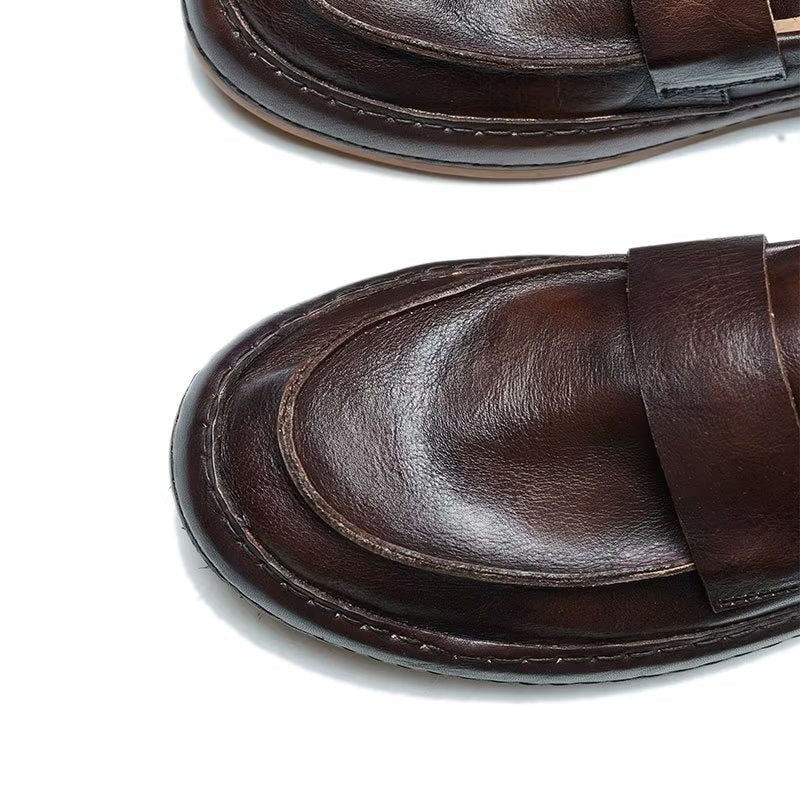 Ανδρικά Loafers Lux Cow Leather Slip-on - Καφές