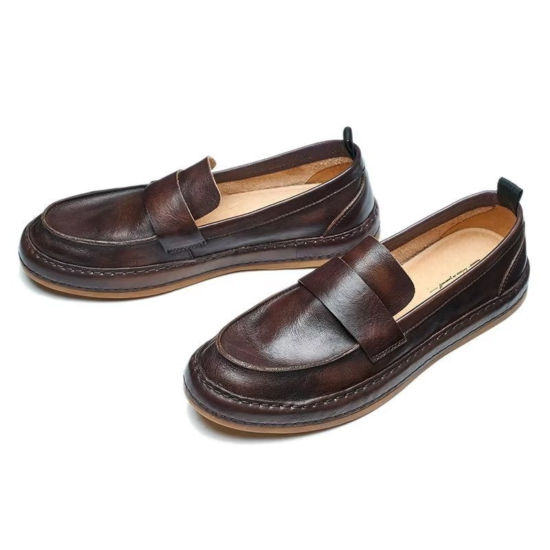 Ανδρικά Loafers Lux Cow Leather Slip-on - Καφές