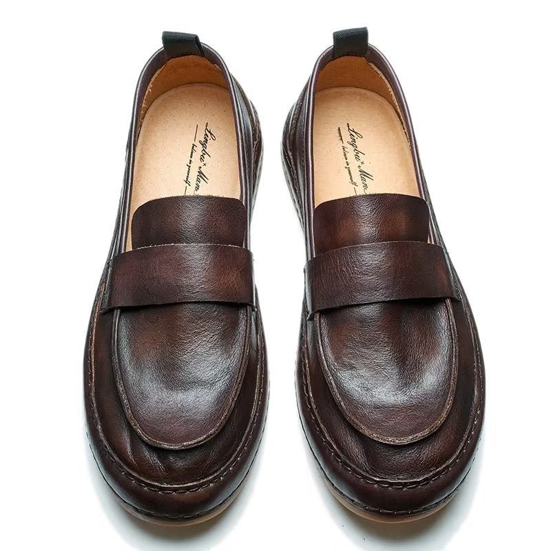 Ανδρικά Loafers Lux Cow Leather Slip-on - Καφές