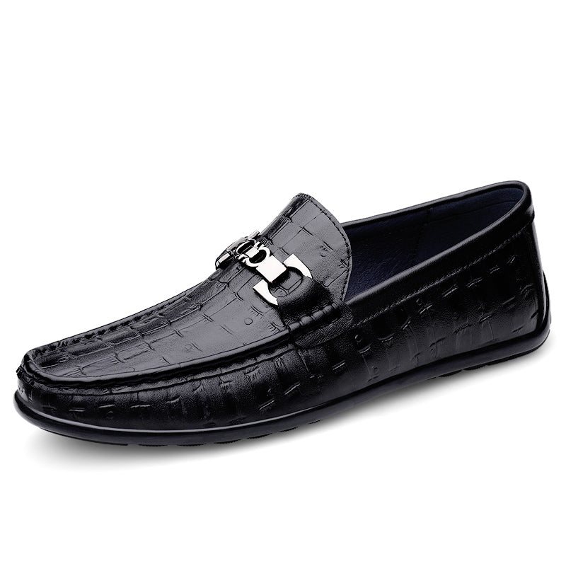 Ανδρικά Loafers Modish Croctex Slip-on Driving - Μαύρο