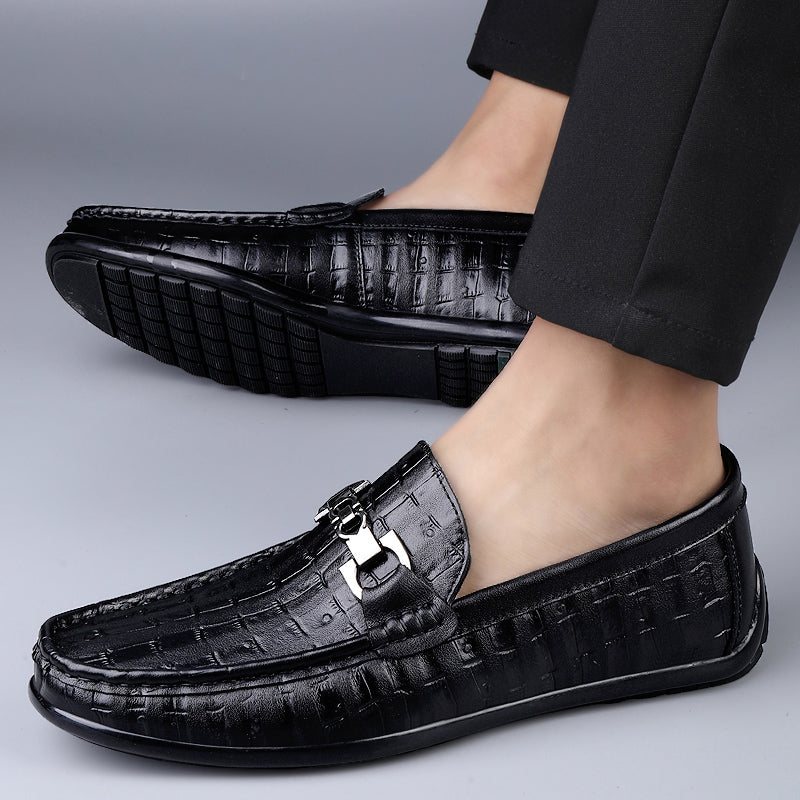 Ανδρικά Loafers Modish Croctex Slip-on Driving - Μαύρο