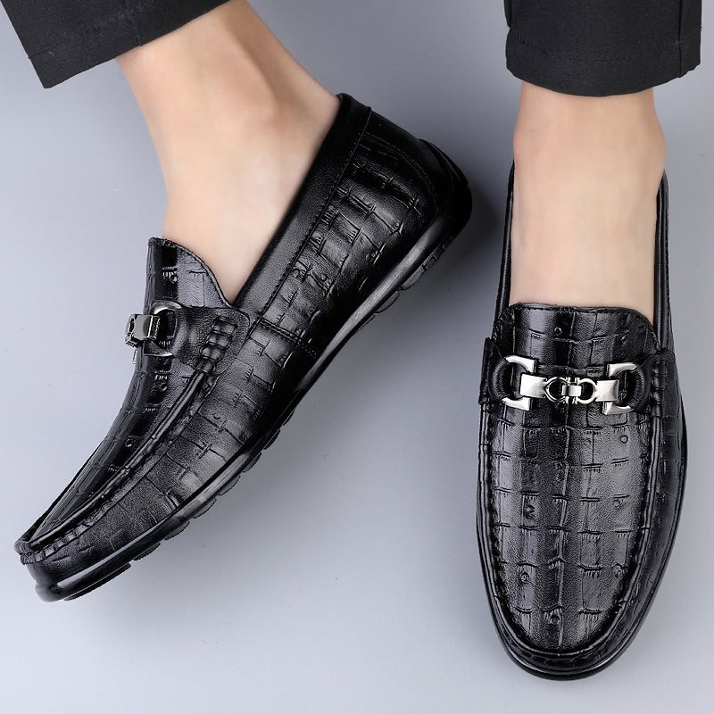 Ανδρικά Loafers Modish Croctex Slip-on Driving - Μαύρο