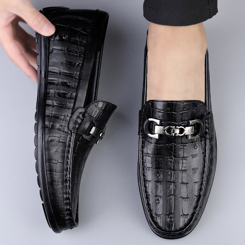 Ανδρικά Loafers Modish Croctex Slip-on Driving - Μαύρο