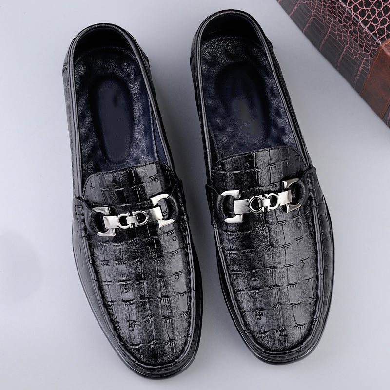 Ανδρικά Loafers Modish Croctex Slip-on Driving - Μαύρο