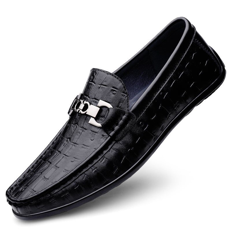 Ανδρικά Loafers Modish Croctex Slip-on Driving - Μαύρο