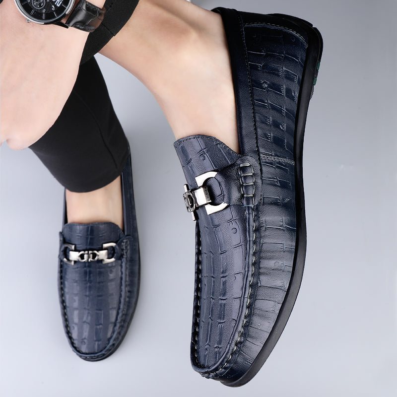 Ανδρικά Loafers Modish Croctex Slip-on Driving - Μπλε