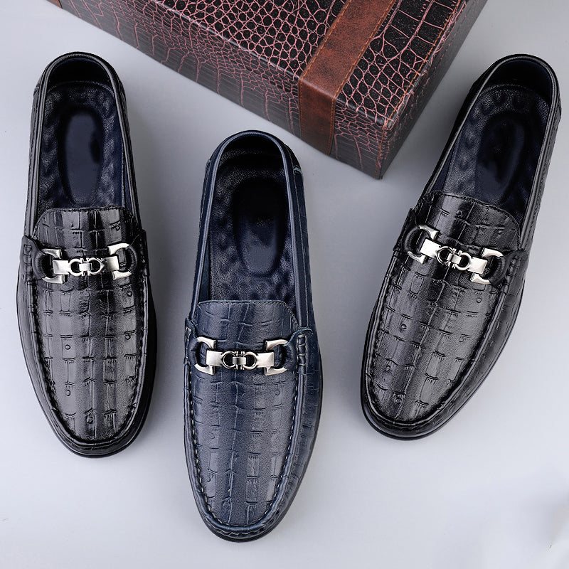 Ανδρικά Loafers Modish Croctex Slip-on Driving - Μαύρο