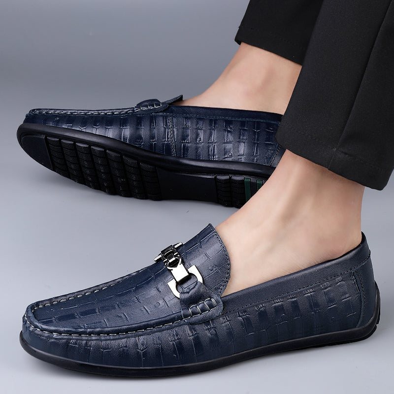 Ανδρικά Loafers Modish Croctex Slip-on Driving - Μπλε