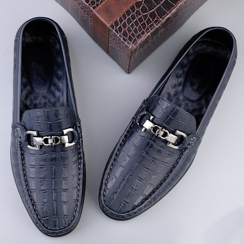 Ανδρικά Loafers Modish Croctex Slip-on Driving - Μπλε