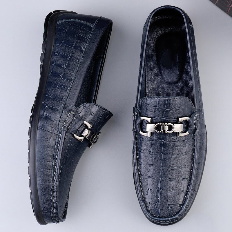 Ανδρικά Loafers Modish Croctex Slip-on Driving - Μπλε