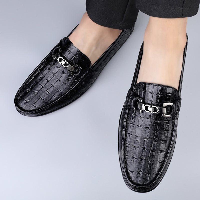 Ανδρικά Loafers Modish Croctex Slip-on Driving - Μαύρο