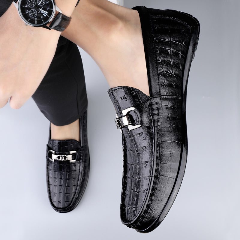 Ανδρικά Loafers Modish Croctex Slip-on Driving - Μαύρο