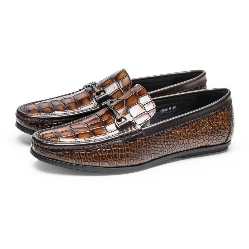 Ανδρικά Loafers Modish Metal Toe Slip On - Καφέ