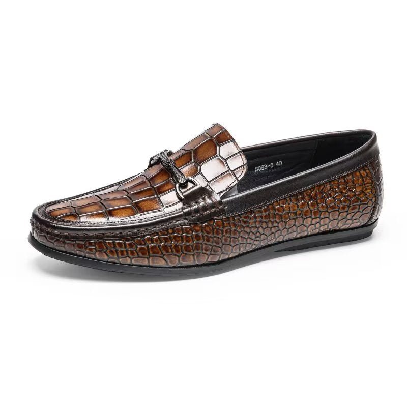 Ανδρικά Loafers Modish Metal Toe Slip On - Καφέ