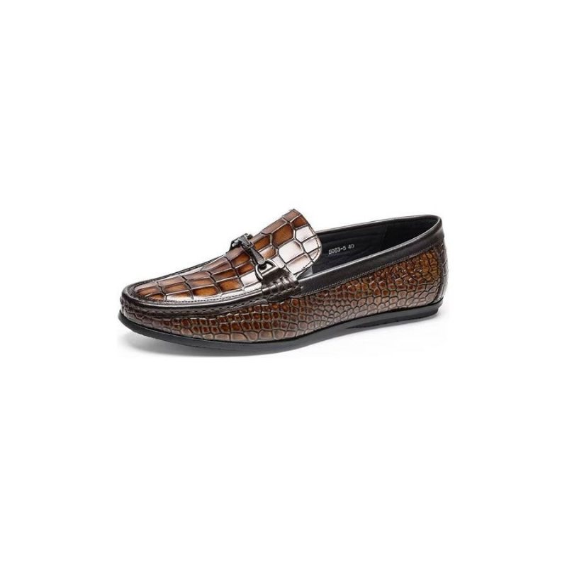 Ανδρικά Loafers Modish Metal Toe Slip On - Καφέ