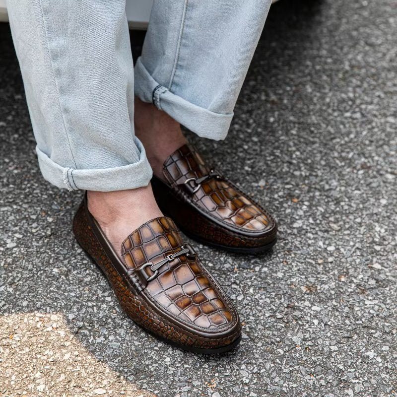 Ανδρικά Loafers Modish Metal Toe Slip On - Καφέ