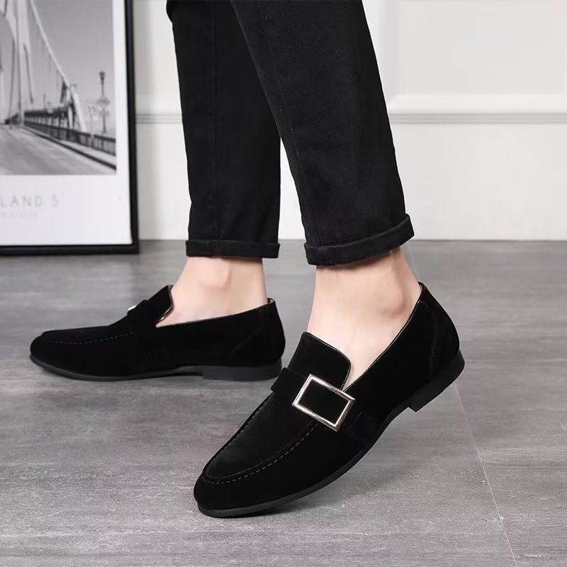 Ανδρικά Loafers Modish Ανάγλυφα Slip-on - Μαύρο