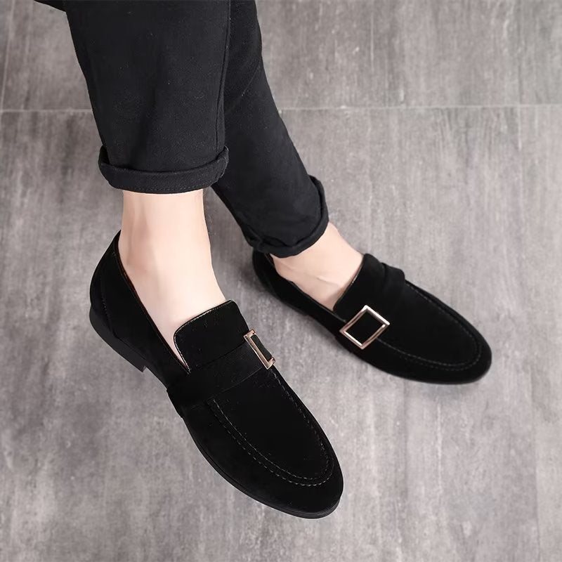 Ανδρικά Loafers Modish Ανάγλυφα Slip-on - Μαύρο