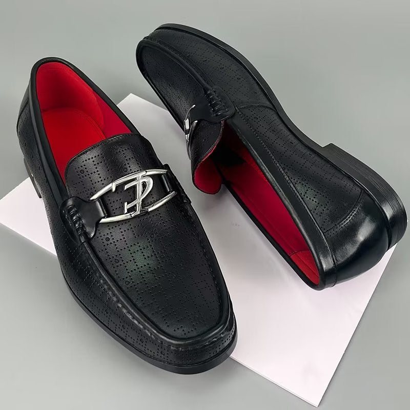 Ανδρικά Loafers Modish Από Γνήσιο Δέρμα Slip On - Μαύρο