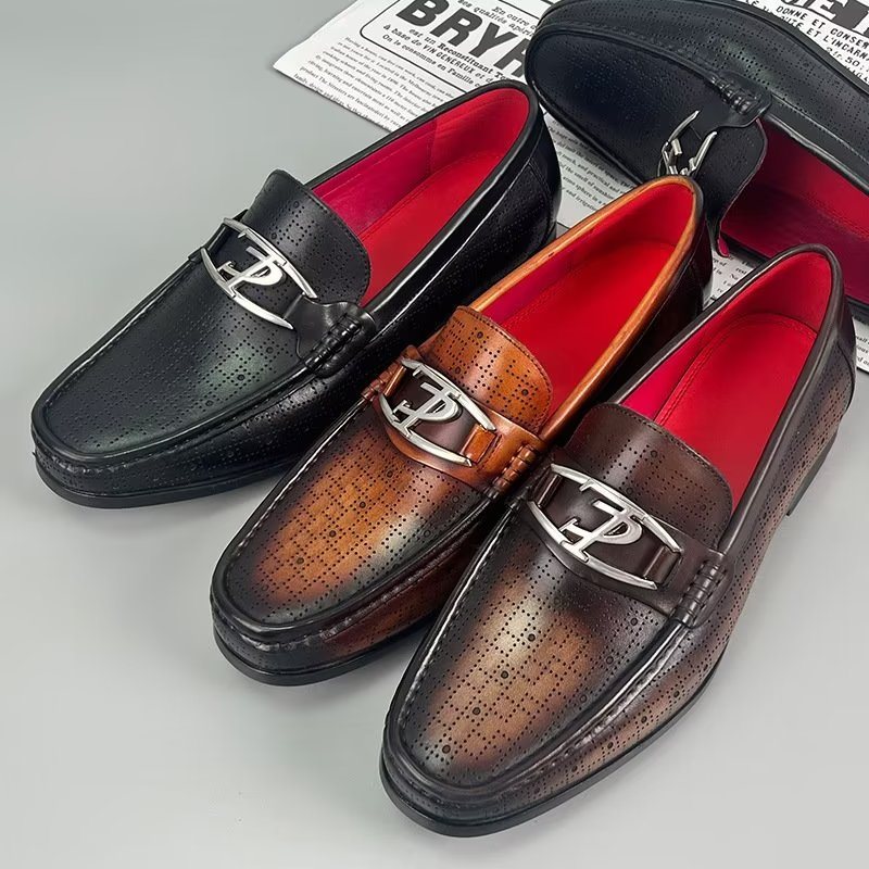 Ανδρικά Loafers Modish Από Γνήσιο Δέρμα Slip On - Μαύρο