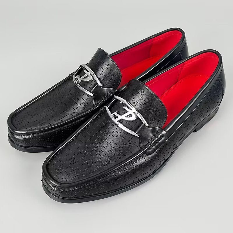 Ανδρικά Loafers Modish Από Γνήσιο Δέρμα Slip On - Μαύρο