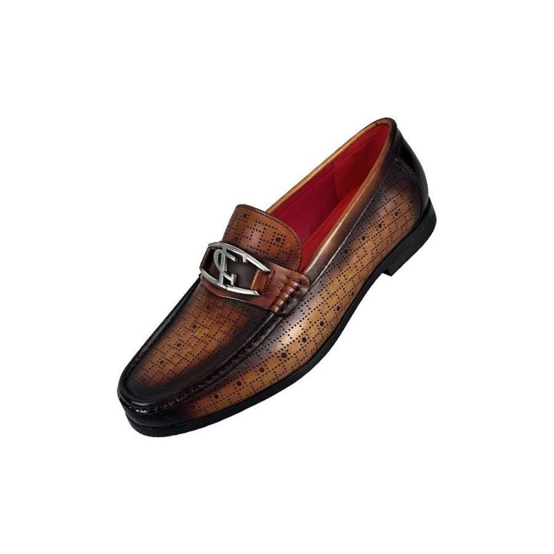 Ανδρικά Loafers Modish Από Γνήσιο Δέρμα Slip On - Καφέ