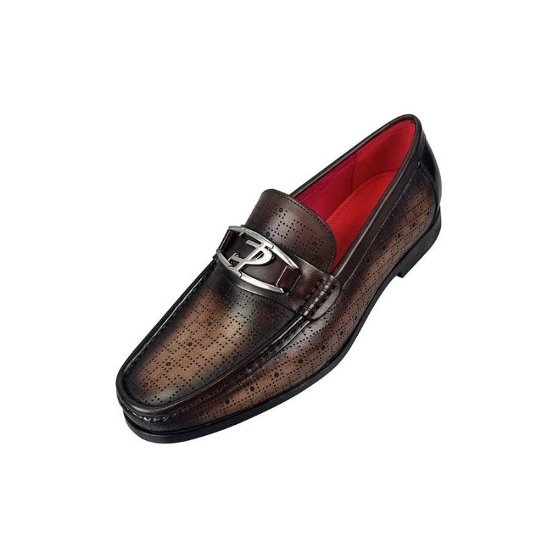 Ανδρικά Loafers Modish Από Γνήσιο Δέρμα Slip On - Καφέ