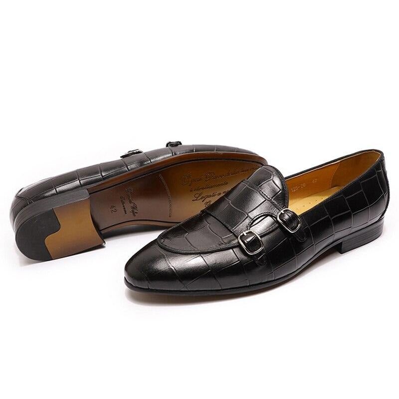 Ανδρικά Loafers Monk Strap Slip On - Μαύρο 