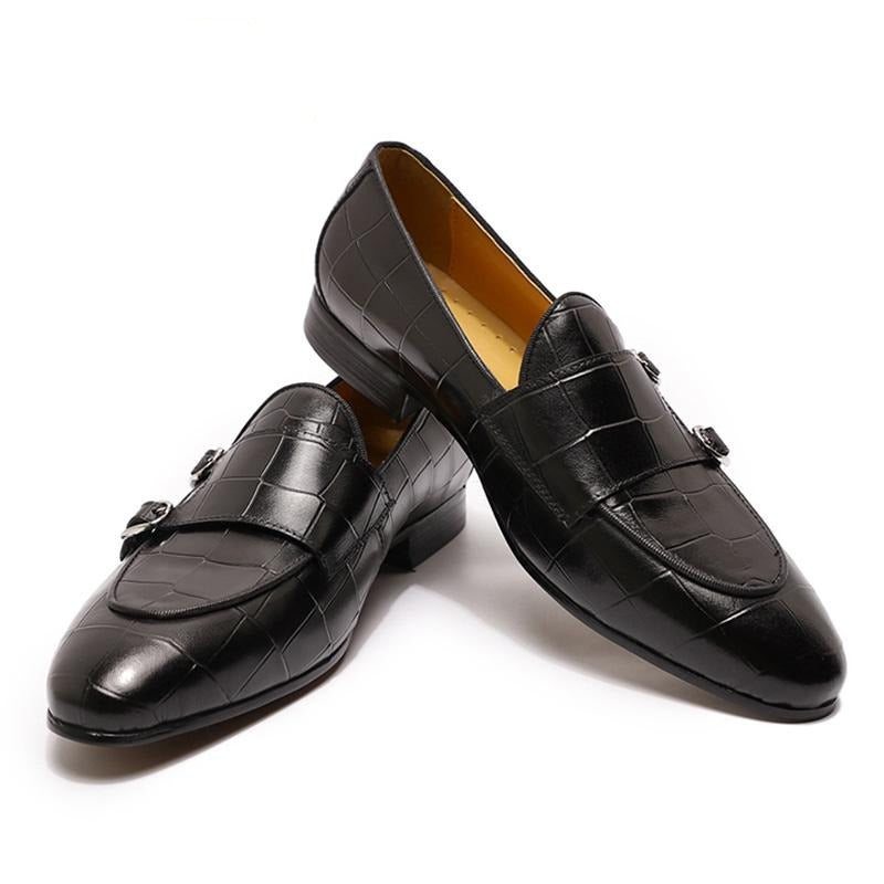 Ανδρικά Loafers Monk Strap Slip On - Μαύρο 