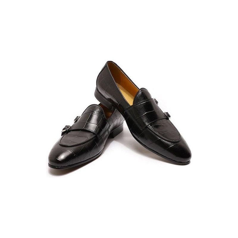 Ανδρικά Loafers Monk Strap Slip On - Μαύρο 