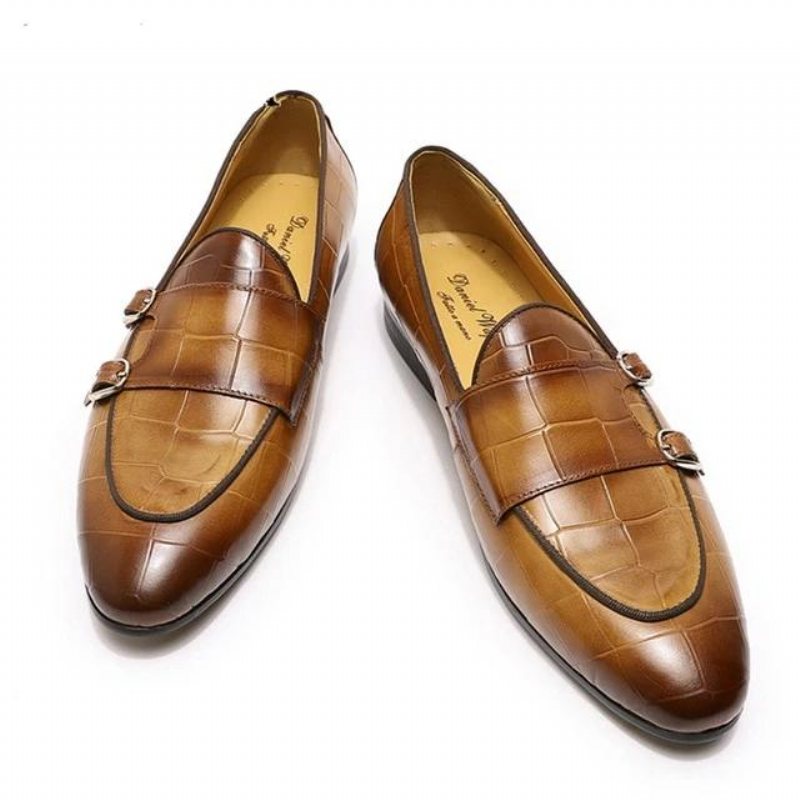 Ανδρικά Loafers Monk Strap Slip On - Καφές