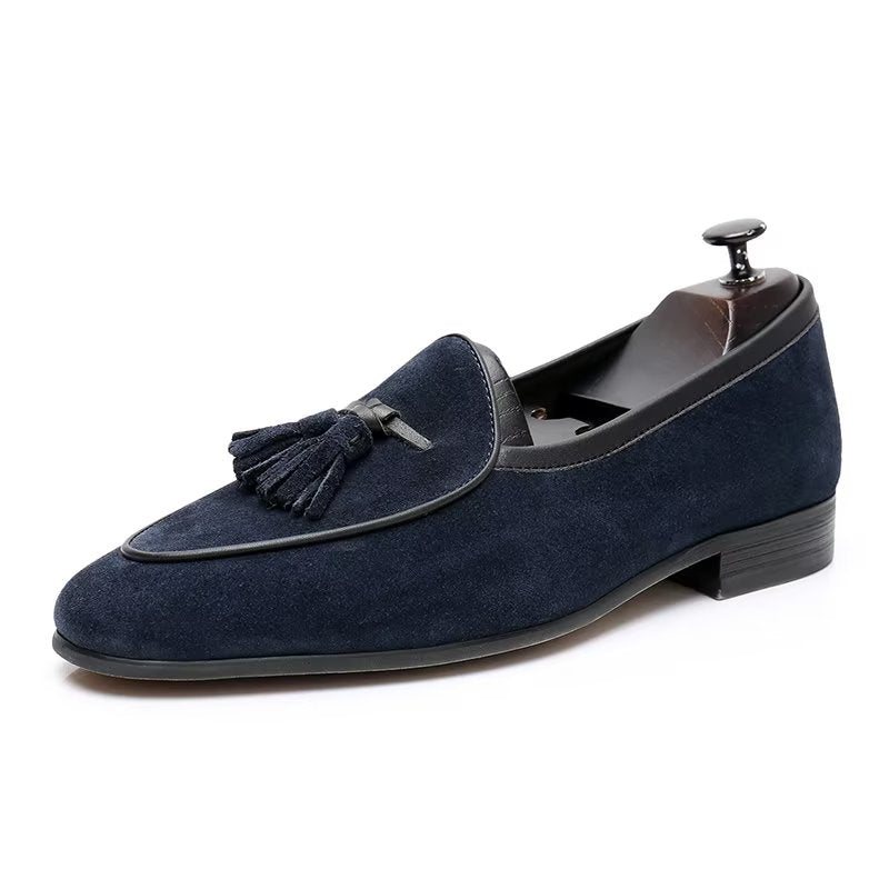 Ανδρικά Loafers Round Toe Slip On Δερμάτινα - Μπλε