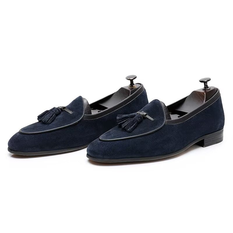 Ανδρικά Loafers Round Toe Slip On Δερμάτινα - Μπλε