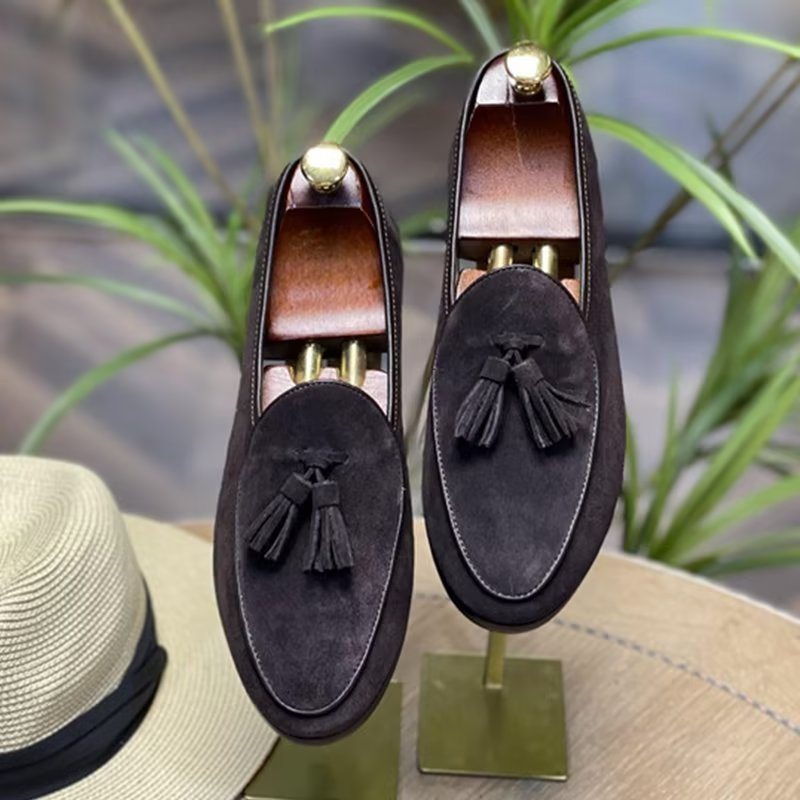 Ανδρικά Loafers Slip-on Suede - Καφές