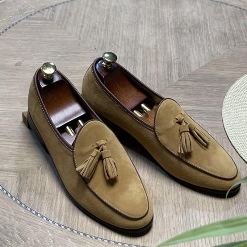 Ανδρικά Loafers Slip-on Suede - Χακί