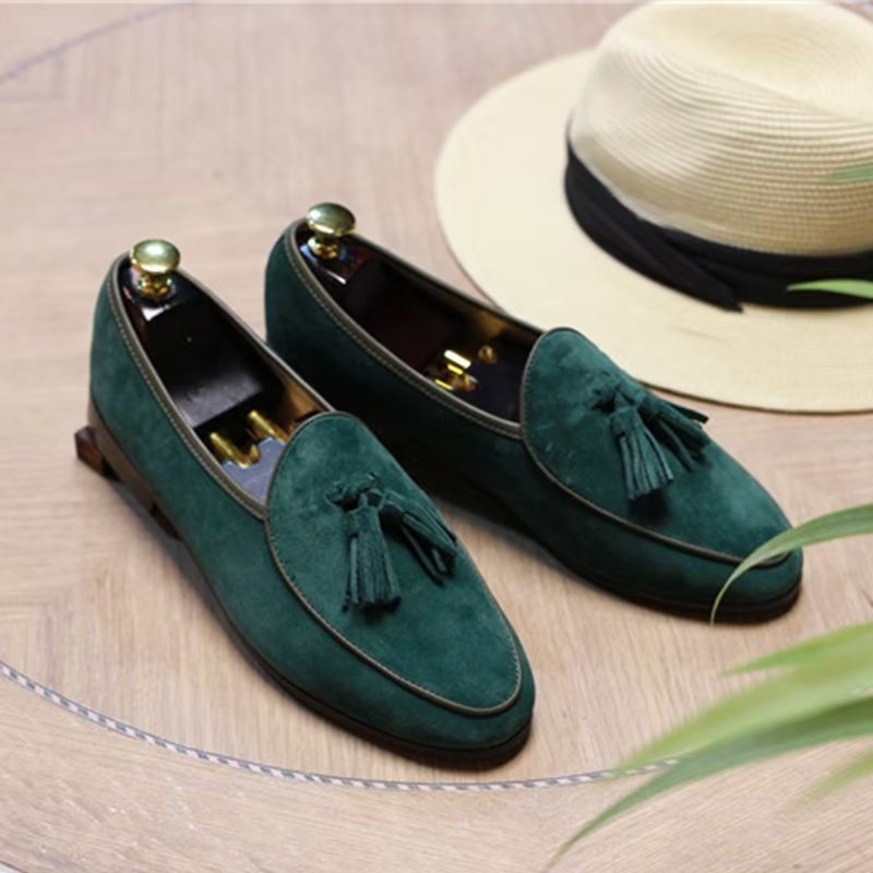 Ανδρικά Loafers Slip-on Suede - Πράσινο