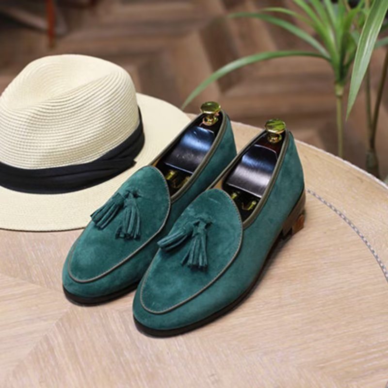 Ανδρικά Loafers Slip-on Suede - Πράσινο