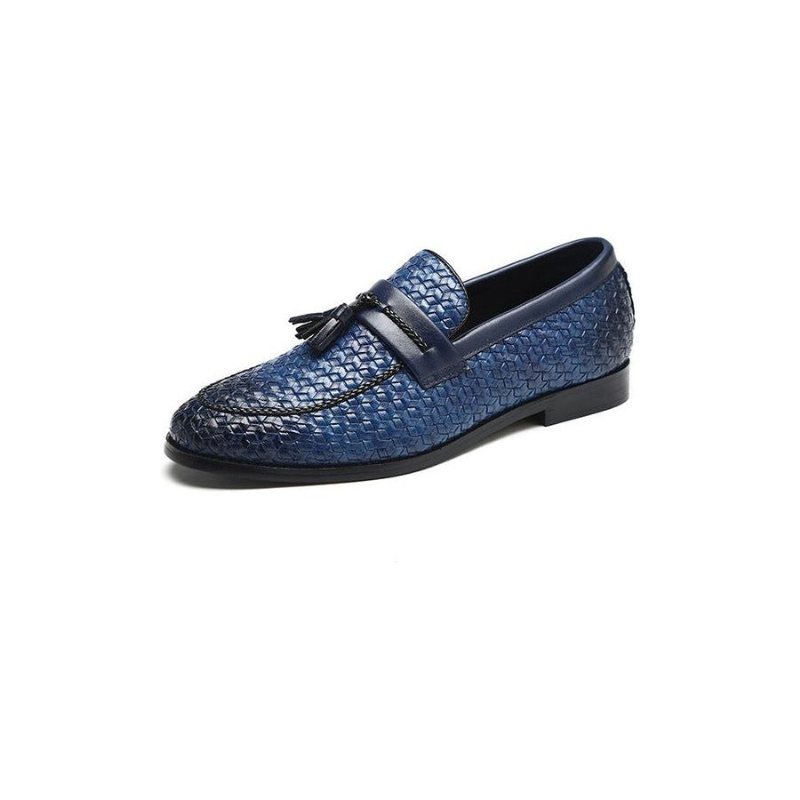 Ανδρικά Loafers Tassel Chic Νυφικά Παπούτσια Με Δερμάτινο Λουράκι - Μπλε 