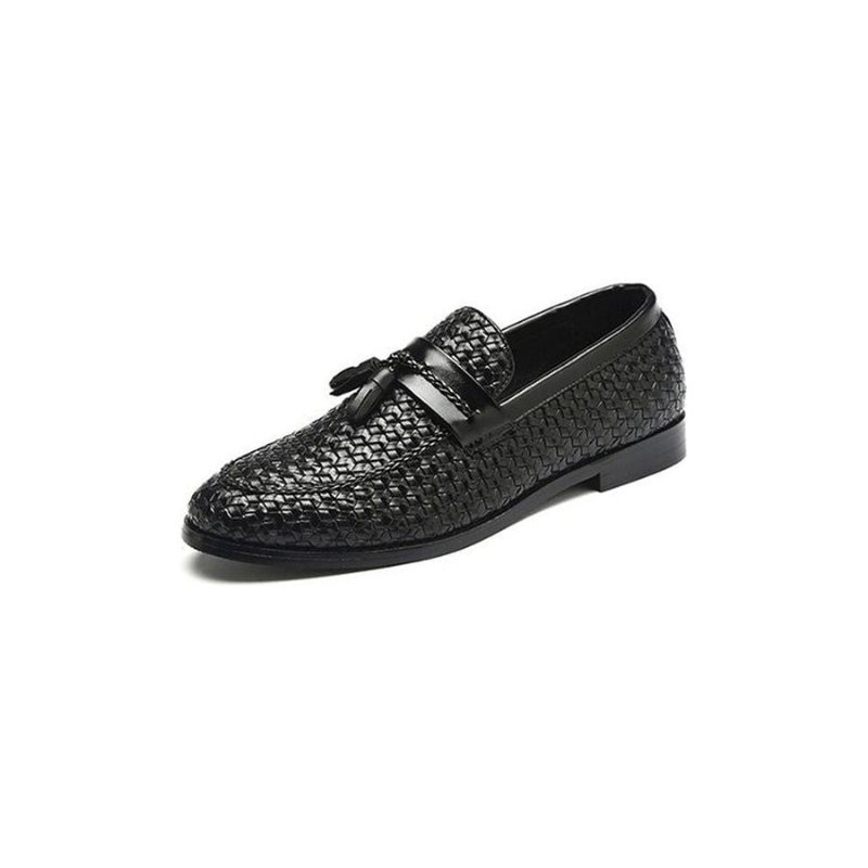 Ανδρικά Loafers Tassel Chic Νυφικά Παπούτσια Με Δερμάτινο Λουράκι - Μαύρο