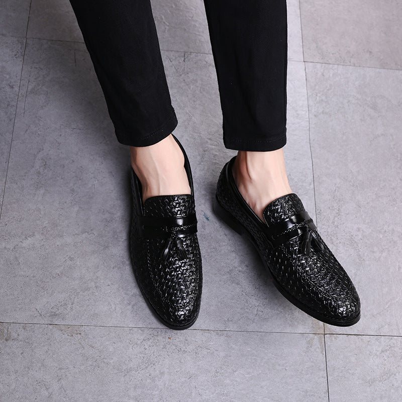 Ανδρικά Loafers Tassel Chic Νυφικά Παπούτσια Με Δερμάτινο Λουράκι - Μαύρο