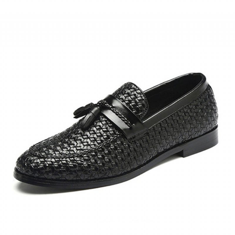 Ανδρικά Loafers Tassel Chic Νυφικά Παπούτσια Με Δερμάτινο Λουράκι - Μαύρο